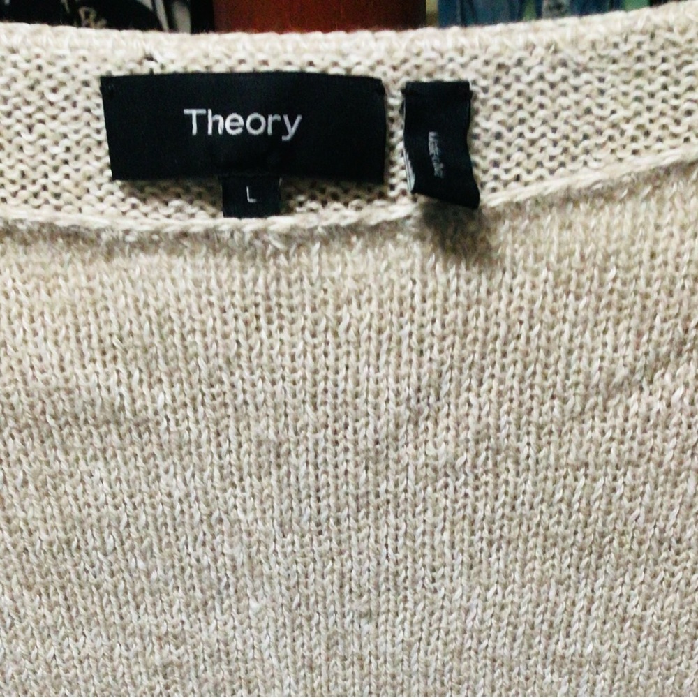 Theory Women's Beige Crew Neck Sweater